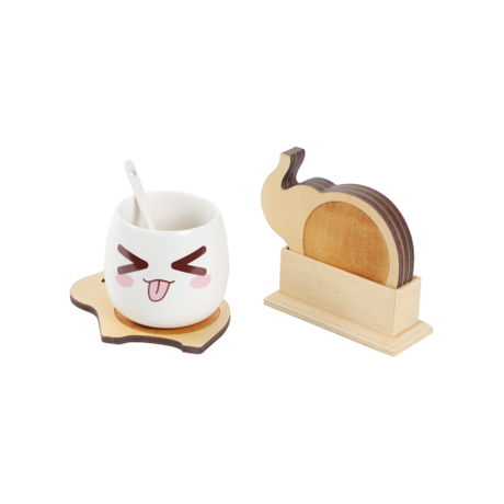 Lot de 4 sous-verres pour boissons, sous-verres en bois naturel antidérapant, idée cadeau parfaite pour une pendaison de crémaillère.