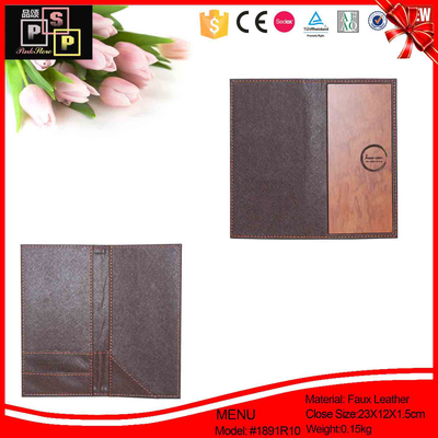 Securit Trendy Similicuir A4 Porte-menu Facture/Reçu Couverture Menu Présentateur, Portefeuille en cuir PU, Classeur en cuir, Classeur Planner Notebooks Portfolio avec porte-documents/porte-cartes
