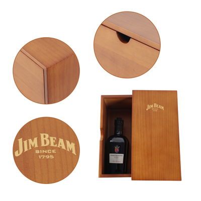 Affichage de bouteille en bois coulissant avec logo de bouteille de vin unique par impression dorée, un cadeau pour un mariage ou toute occasion