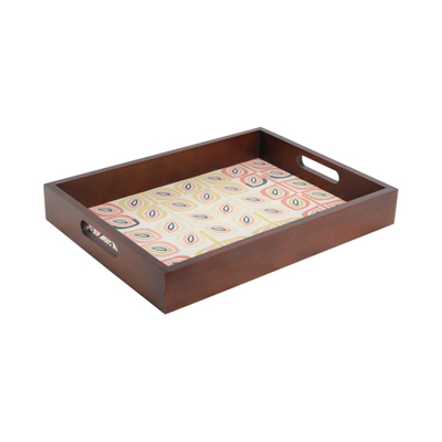 Plateau de service en bois avec poignées - Grand plateau pour décoration ottomane et de ferme, plateau de table basse, plateau de télévision - Plateau de service pour le petit déjeuner, le dîner, le canapé du désert, le lit, le bar - Idéal pour la décoration intérieure