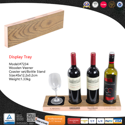 Boîte à vin en bois biologique/plateau de support de sous-verre - Organisateur fConvient pour le comptoir d'hôtel, le stockage, l'aspect intelligent, le coffre-fort Idéal pour servir la boîte à vin/c