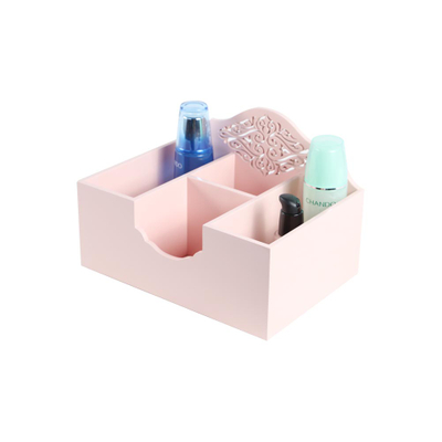 Organisateur de maquillage, organisateur de comptoir de vanité en bois de bambou plateau de rangement de bijoux cosmétiques pour salle de bain
