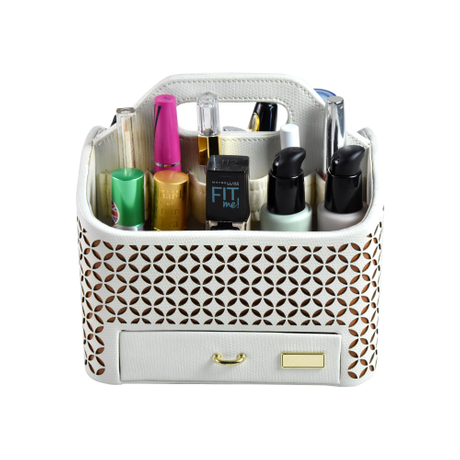 Designs Maquillage Organisateur Avec Tiroirs Chic Coiffeuse Organisateur En Cuir Cosmétique Cas Beauté Boîte Vanité Coiffure Organisateur