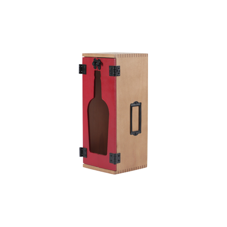 Boîte cadeau de rangement en bois pour bouteille de vin à double porte avec poignée pour fête d'anniversaire, pendaison de crémaillère, mariage, anniversaire, célébrations, fêtes, nouvel an, vacances
